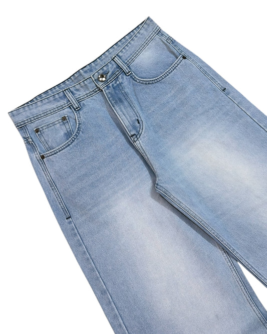 Sky Blue Baggy Wide Fit Jeans