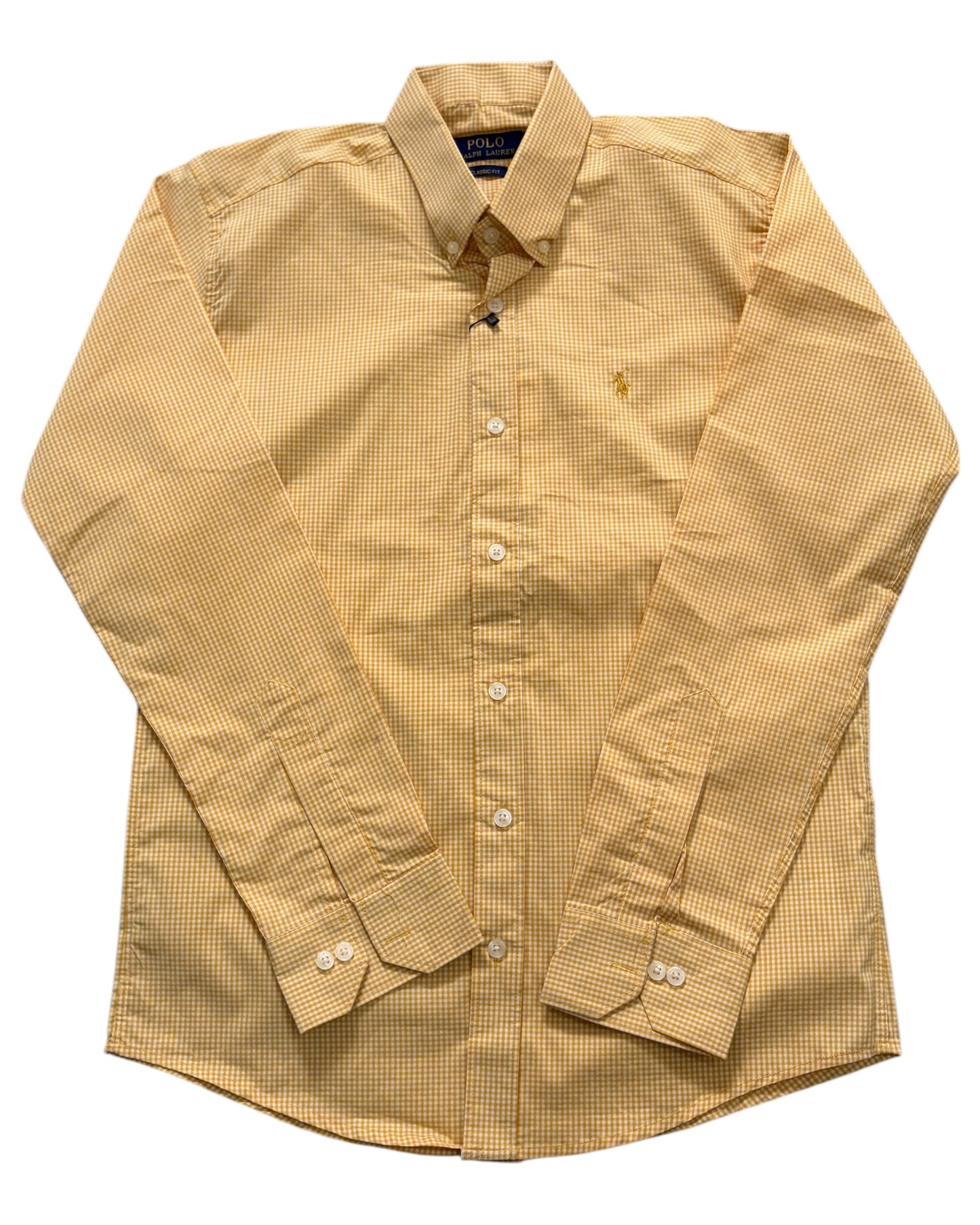 Micro-check Cotton Shirt - Yellow