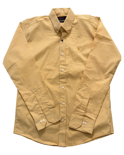 Micro-check Cotton Shirt - Yellow