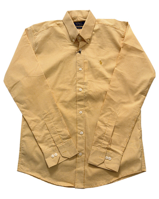 Micro-check Cotton Shirt - Yellow
