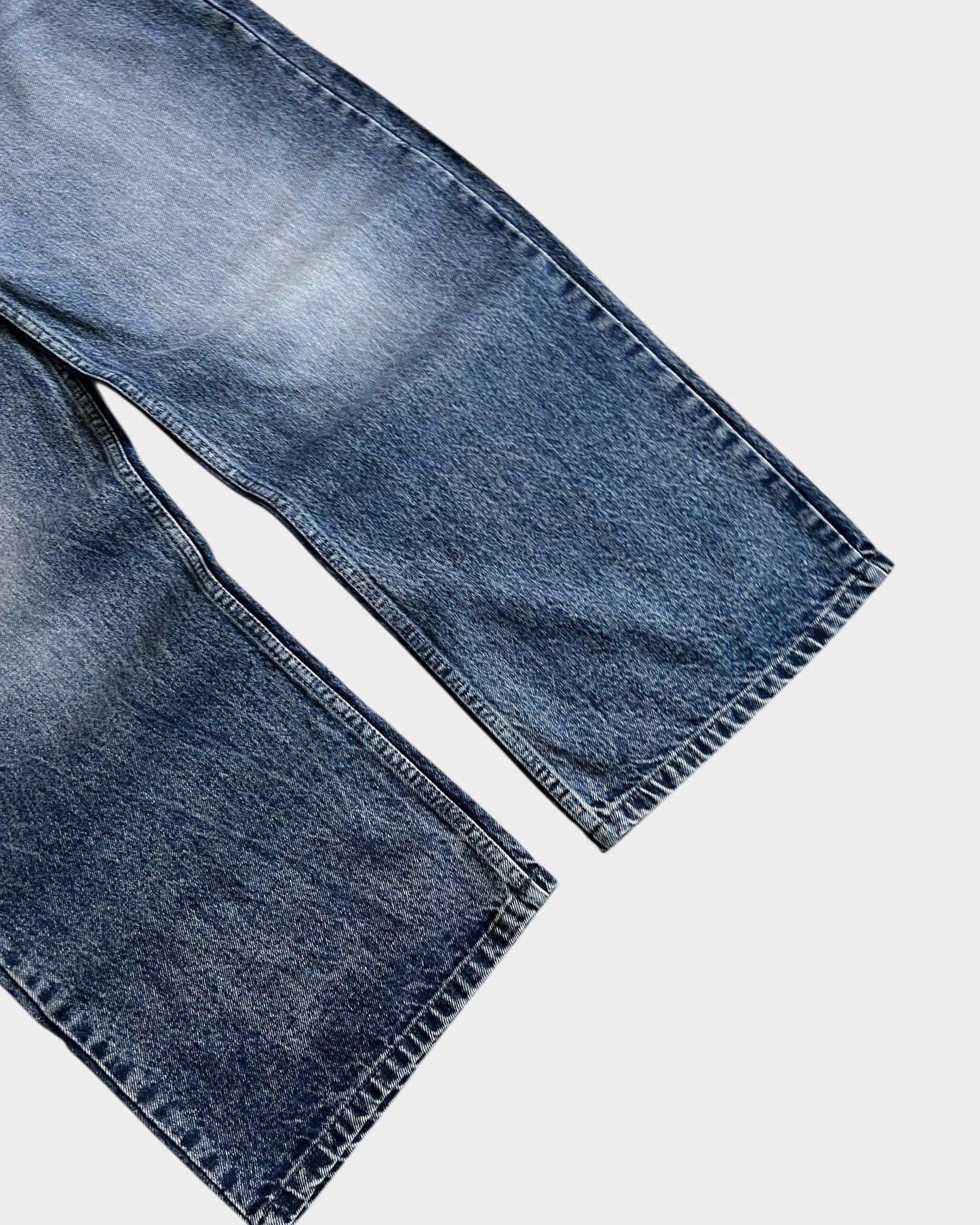 Blue Vintage Faded Baggy Wide Denim