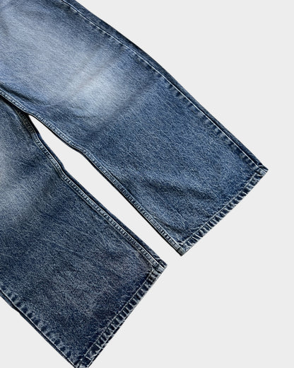 Blue Vintage Faded Baggy Wide Denim