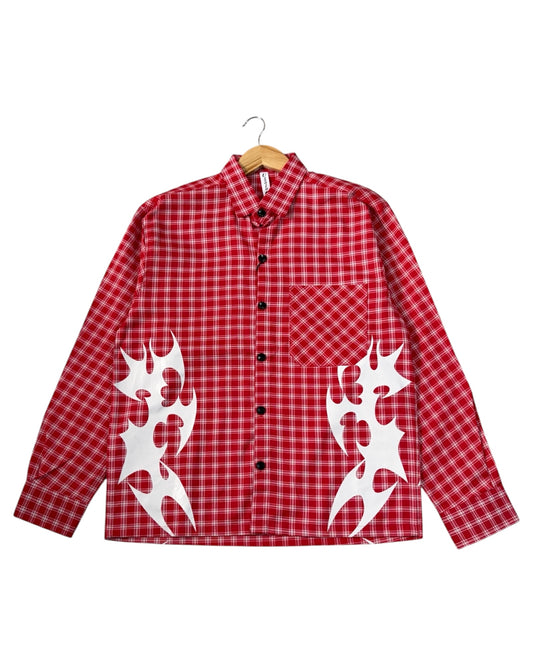 Red Check Boxy Pure Cotton Shirt