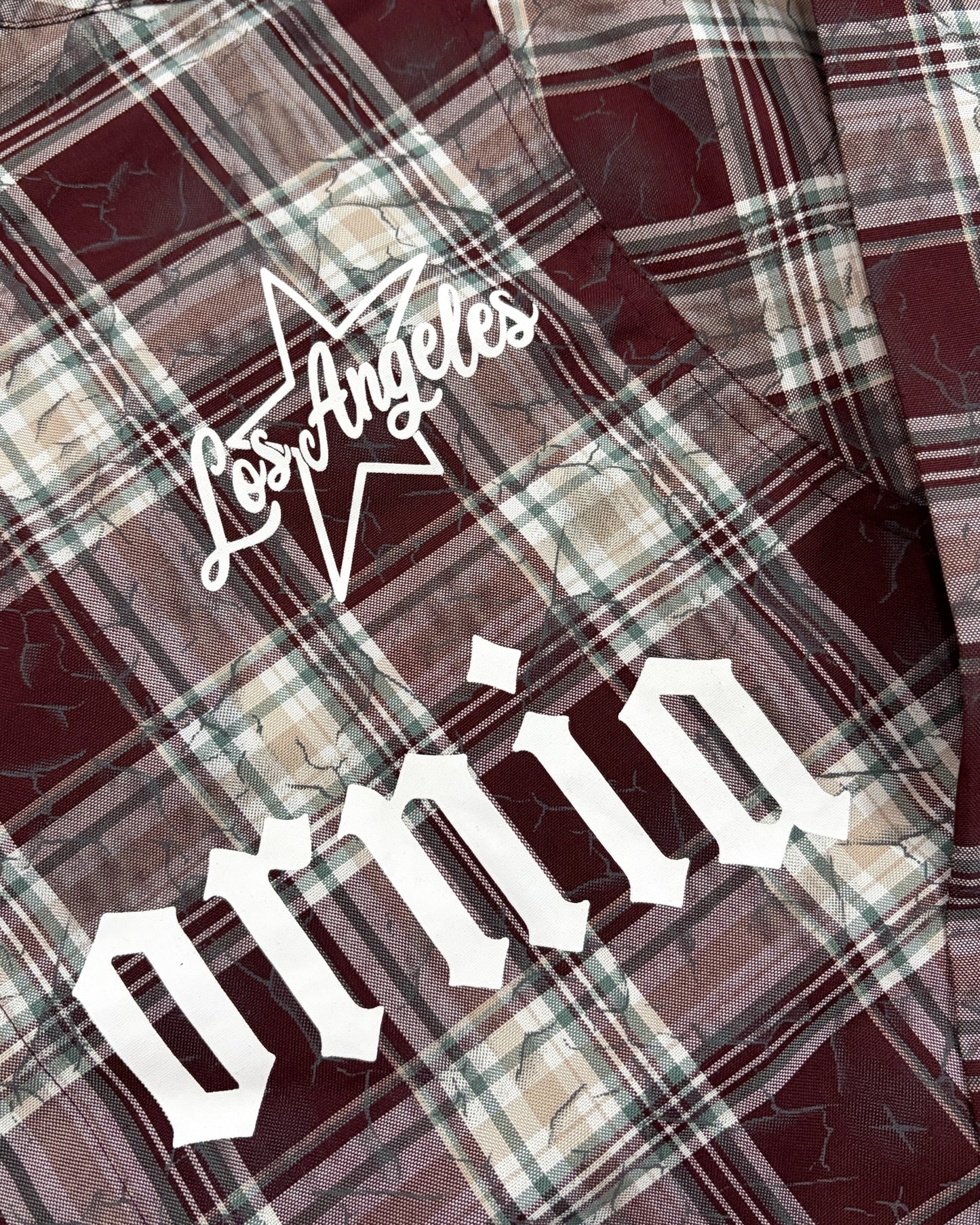 Dusty Check Boxy Shirt - Maroon