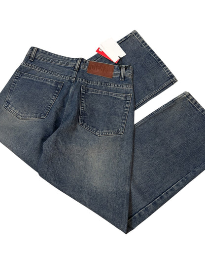 Dark Blue Vintage Straight Wide Fit Jeans