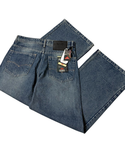 Light Dusty Blue Baggy Wide Fit Jeans