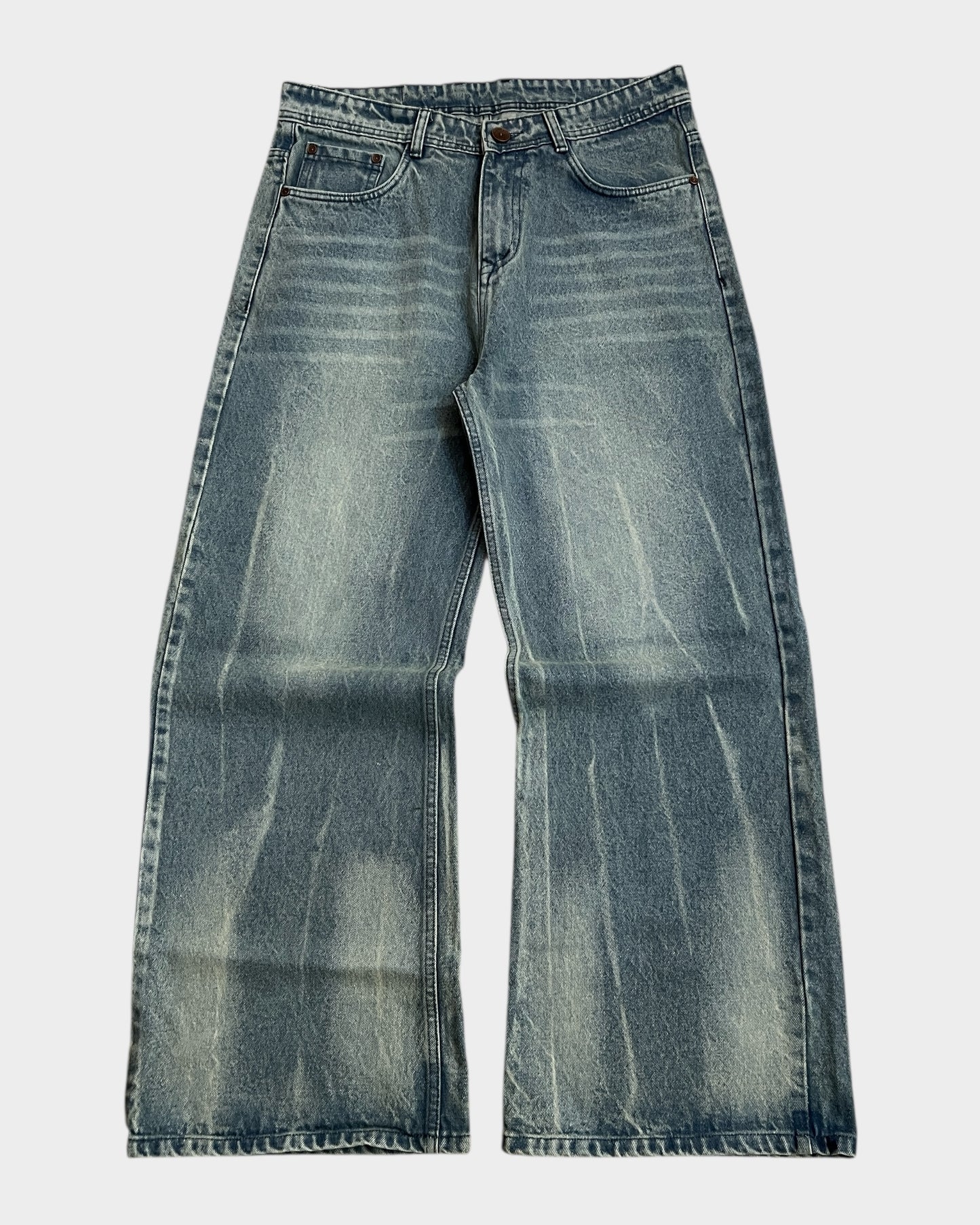 Vintage Sky Wash Baggy Wide Denim