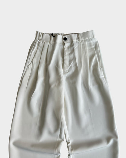 Baggy Pleated Trouser - White