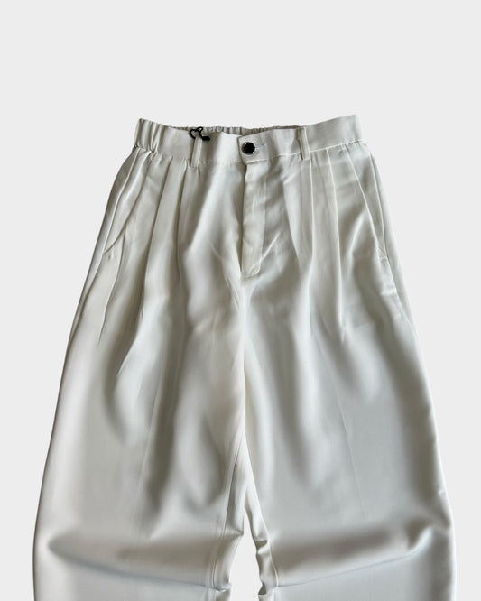 Baggy Pleated Trouser - White