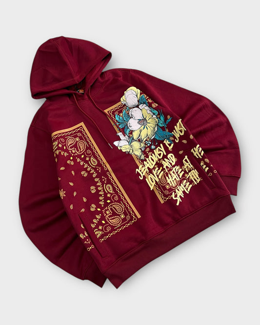 Regular Fit 310 GSM Cozy Hoodie - Maroon Red