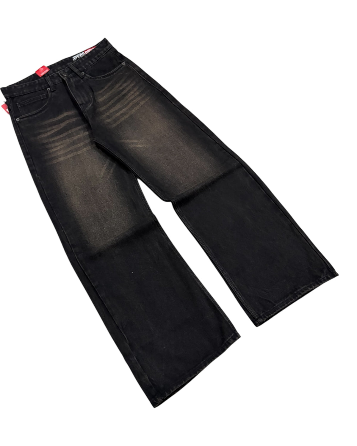 Dusty Black Baggy Wide Fit Jeans