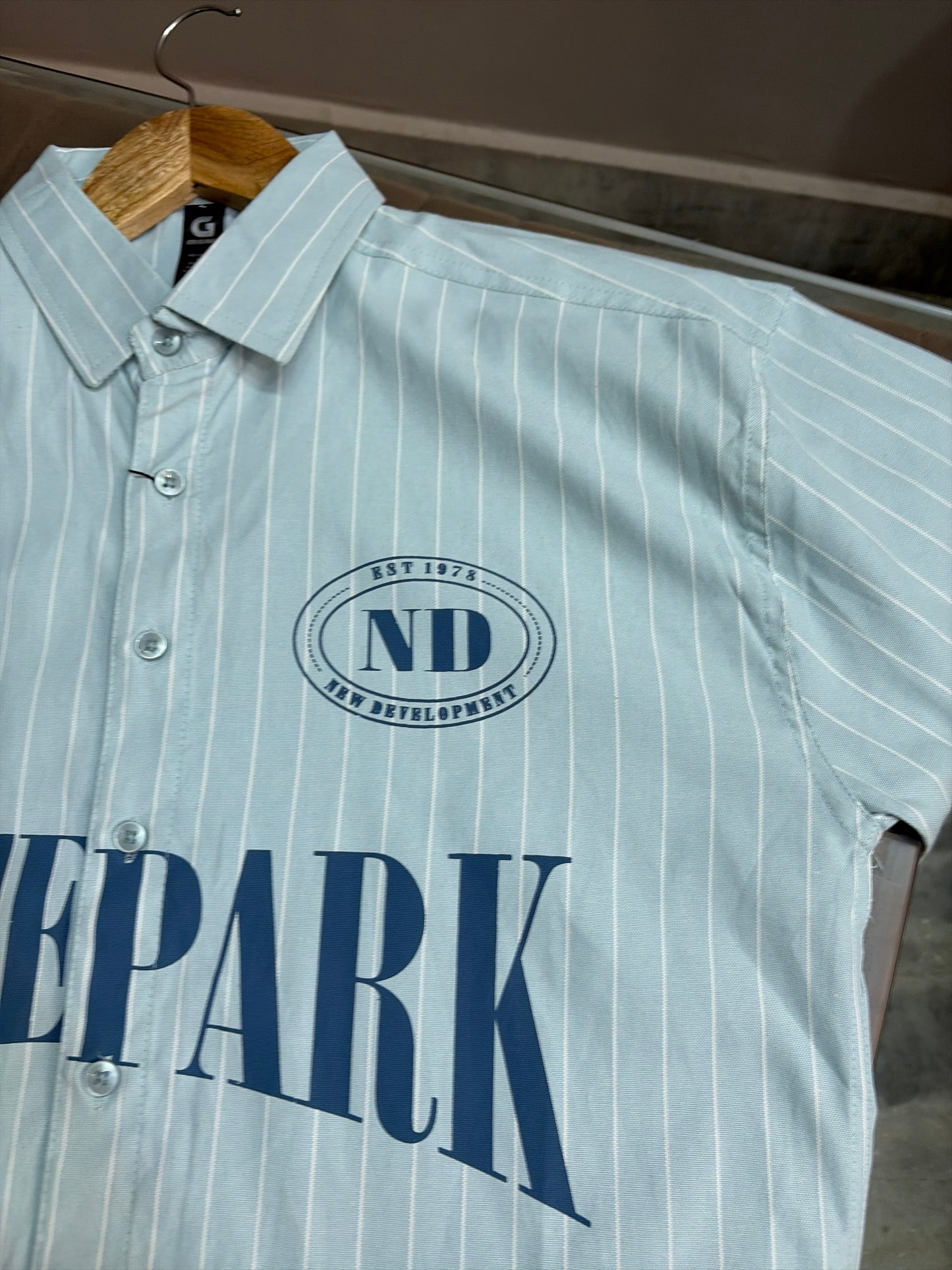Statepark Striped Boxy Shirt - Blue