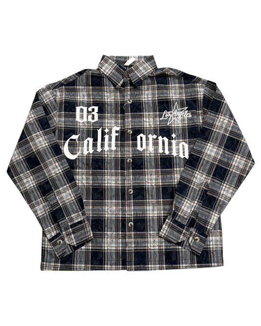 Dusty Check Boxy Shirt - Blue