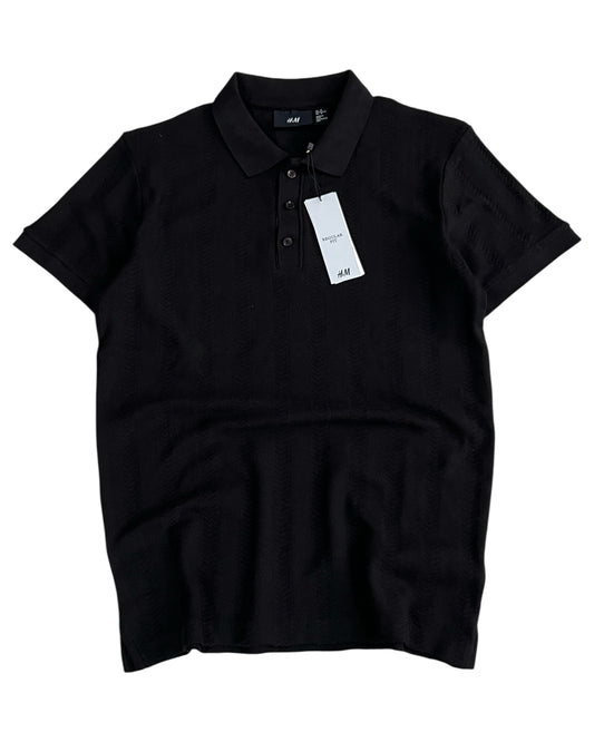 Knitted Cotton T-shirt - Black