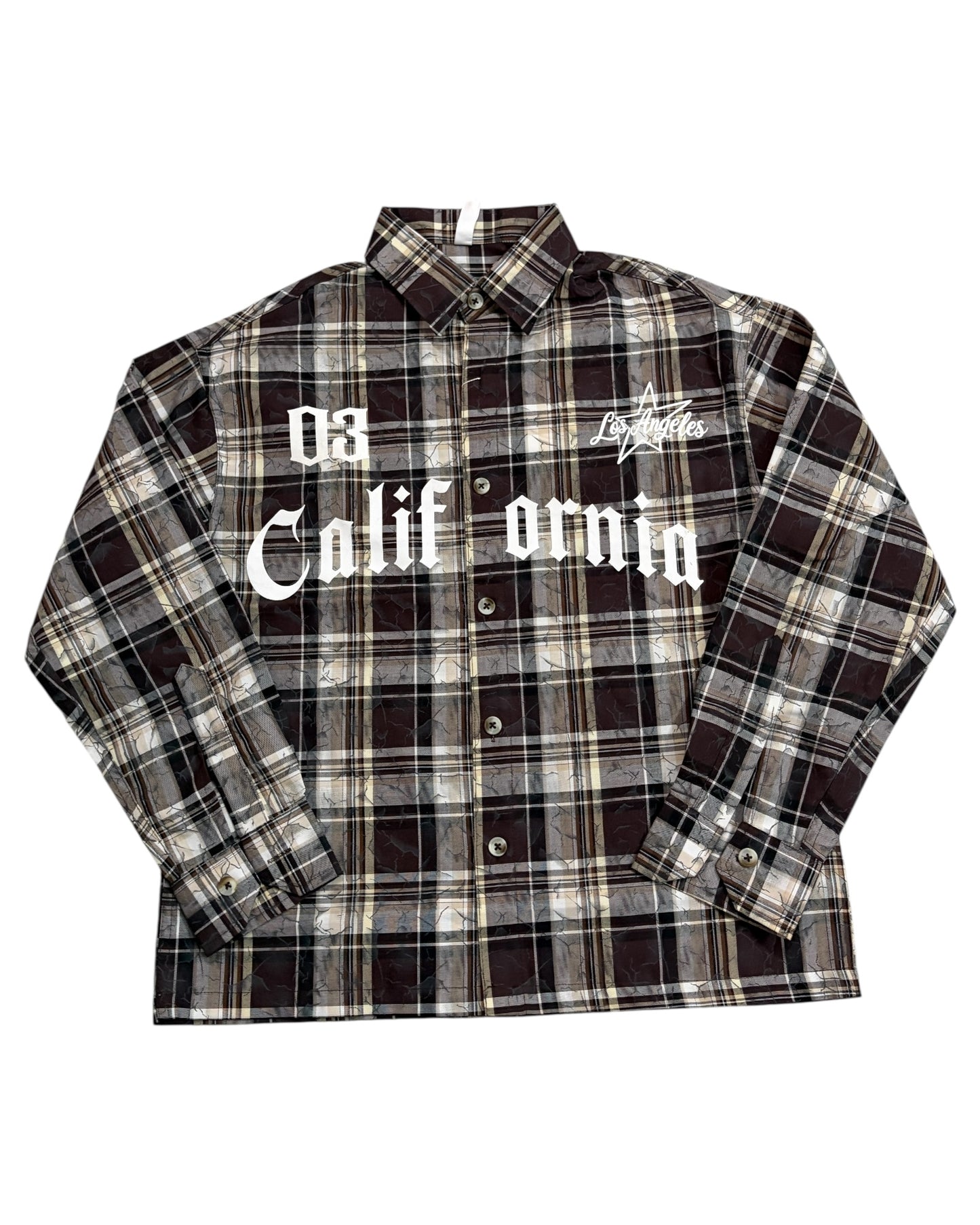 Dusty Check Boxy Shirt - Wine Brown