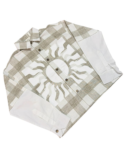 Solar Grid Boxy Fit Shirt  - Green