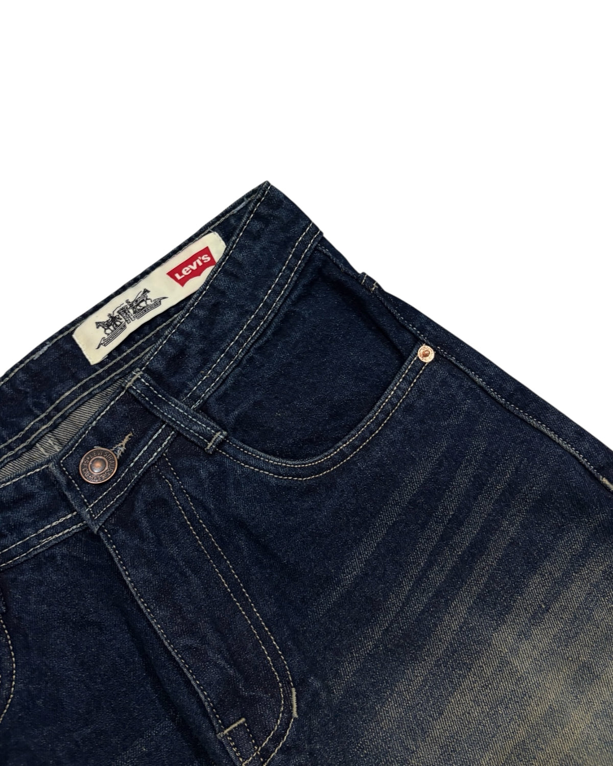 Dark Vintage Blue Baggy Wide Fit Jeans