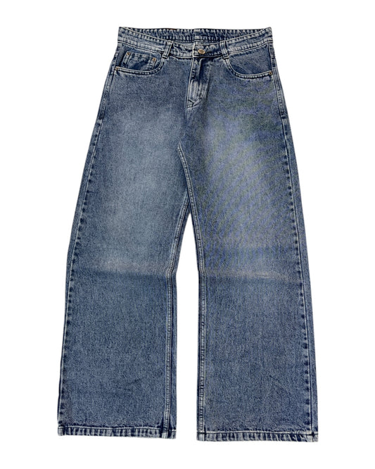 Classic Blue Stone Wash Wide Fit Jeans