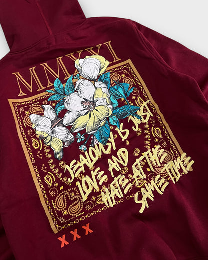 Regular Fit 310 GSM Cozy Hoodie - Maroon Red