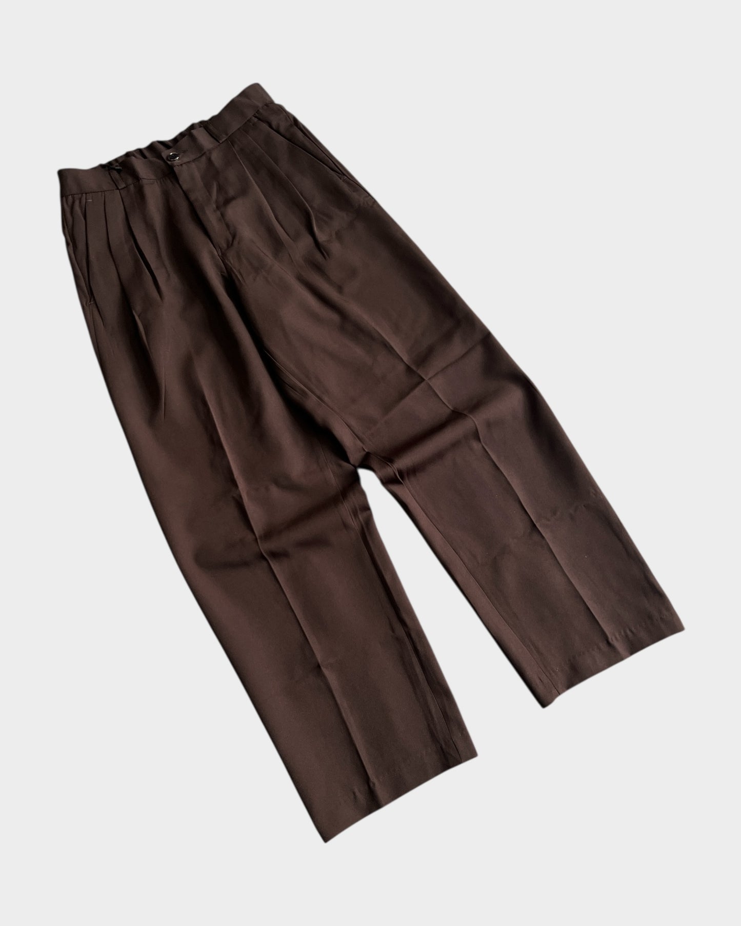 Baggy Pleated Trouser - Brown