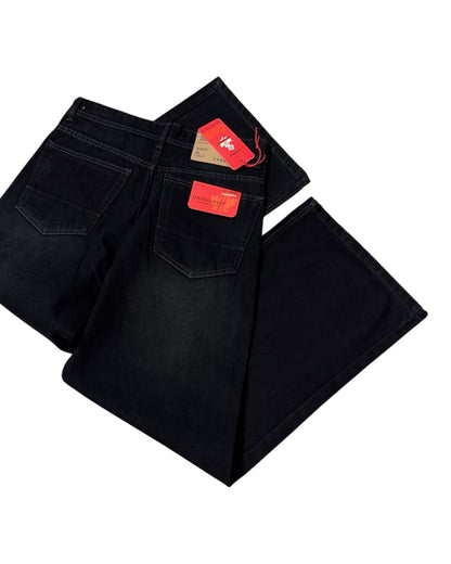 Dark Black Baggy Wide Fit Jeans