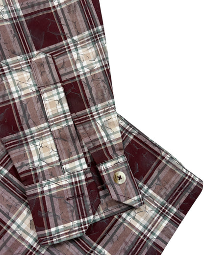 Dusty Check Boxy Shirt - Maroon