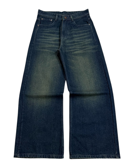 Dark Green Vintage Baggy Wide Fit Jeans