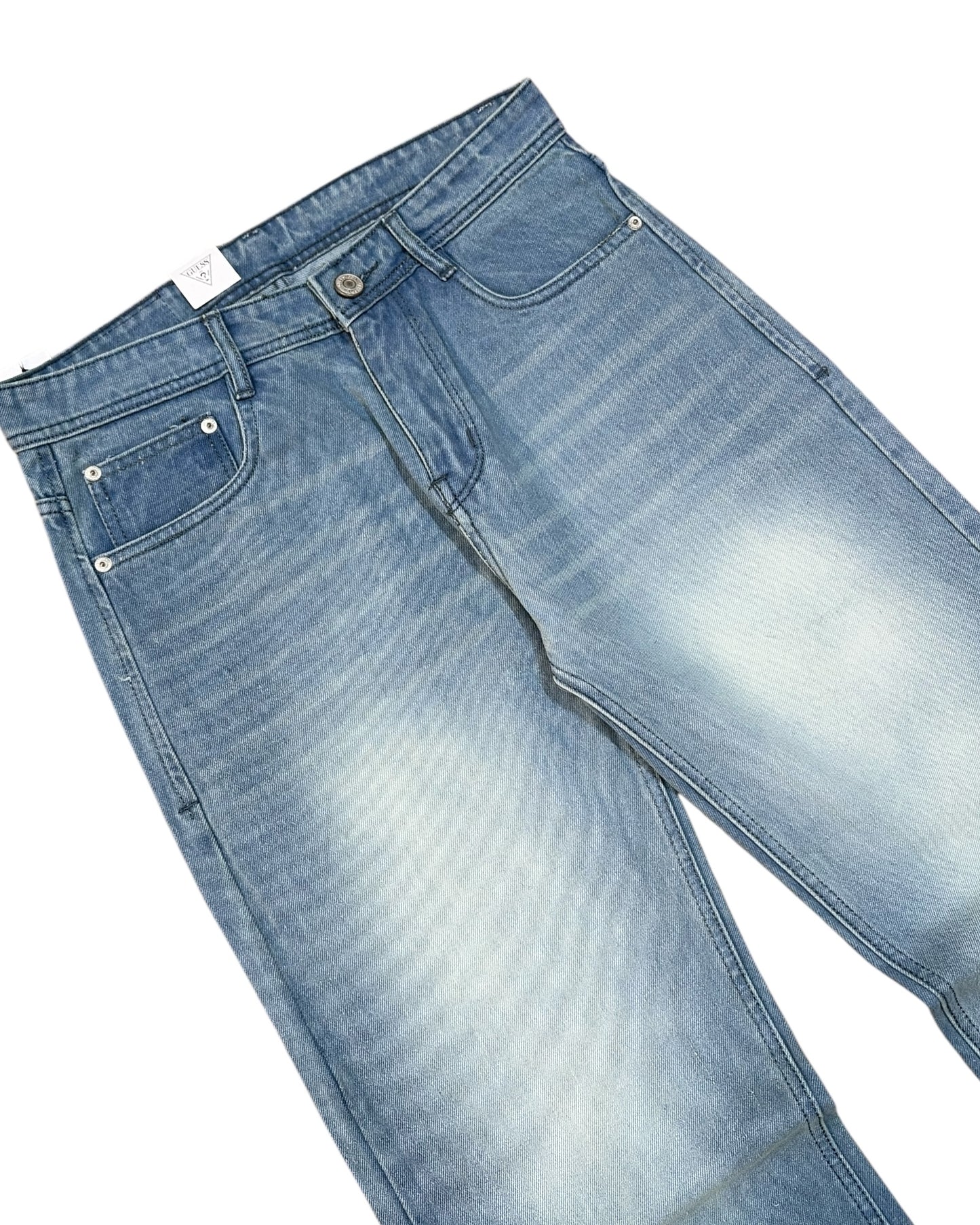 Light Pale Dusty Blue Straight Fit Jeans