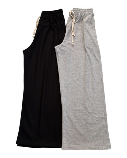 Baggy Cotton Sweatpants 300 GSM - Black