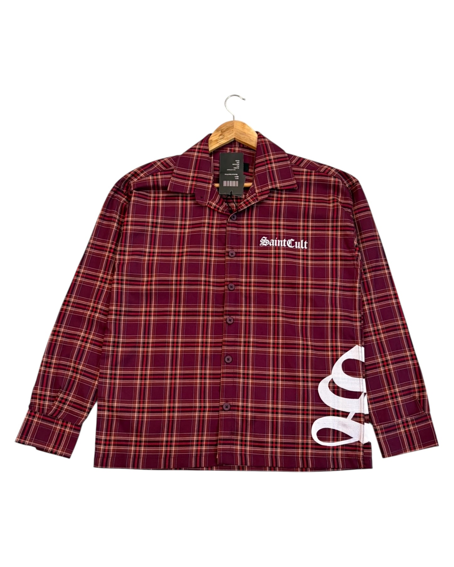 Maroon Saint Cult Boxy Check Shirt
