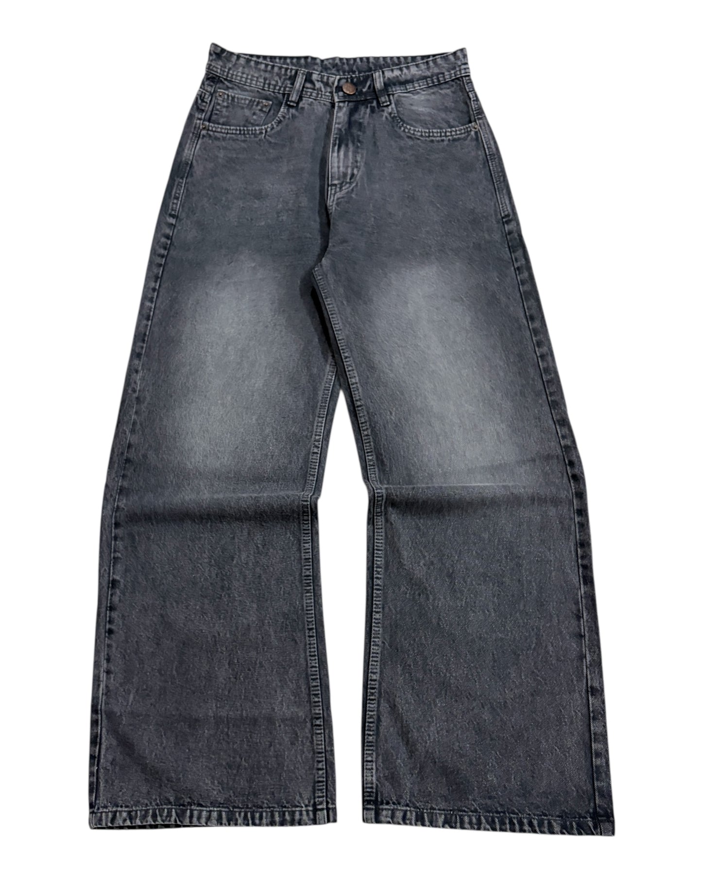 Dark Grey Faded Wide Jeans