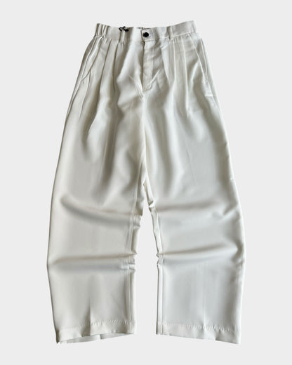 Baggy Pleated Trouser - White