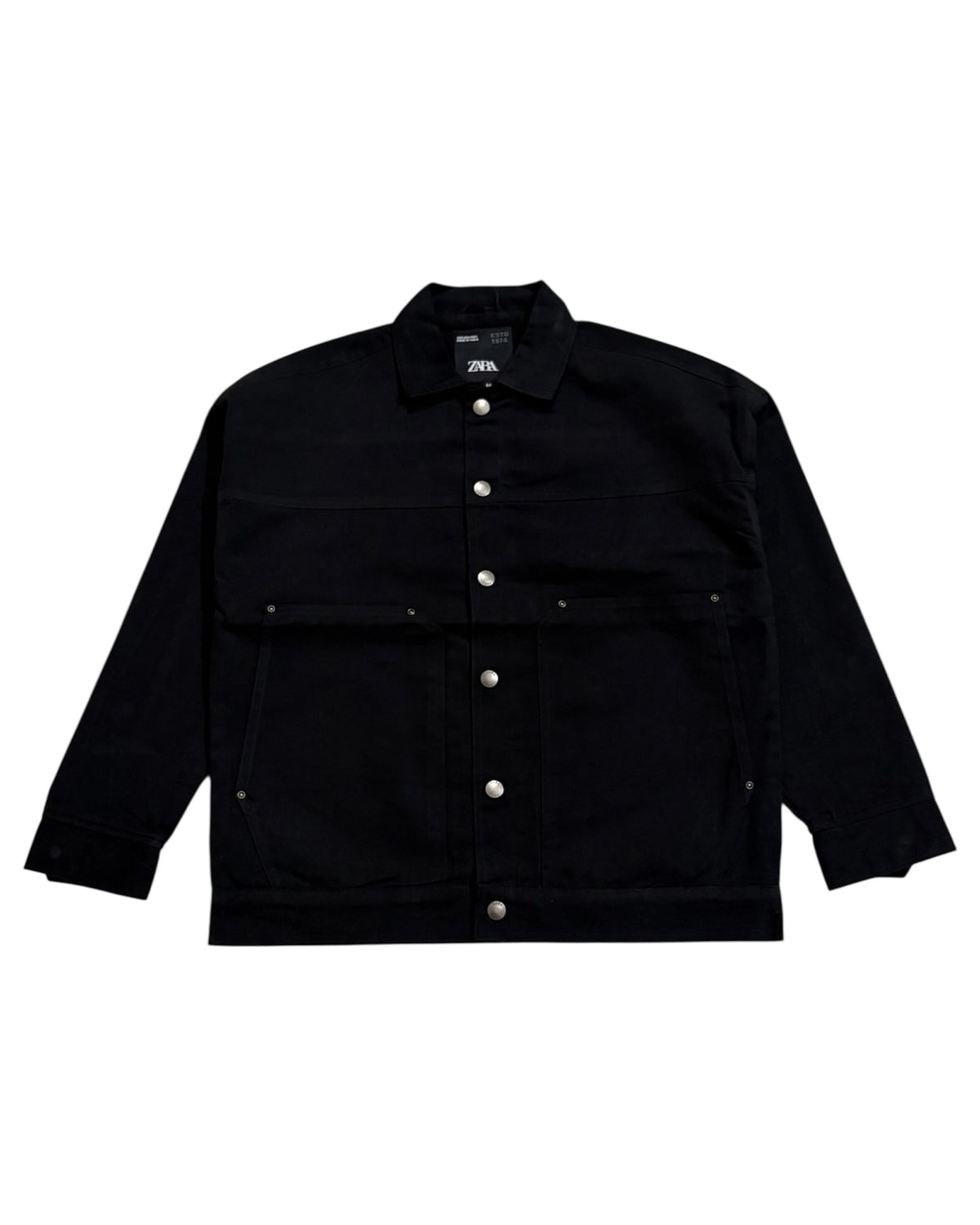 Workwear Boxy Cropped Jacket - Black