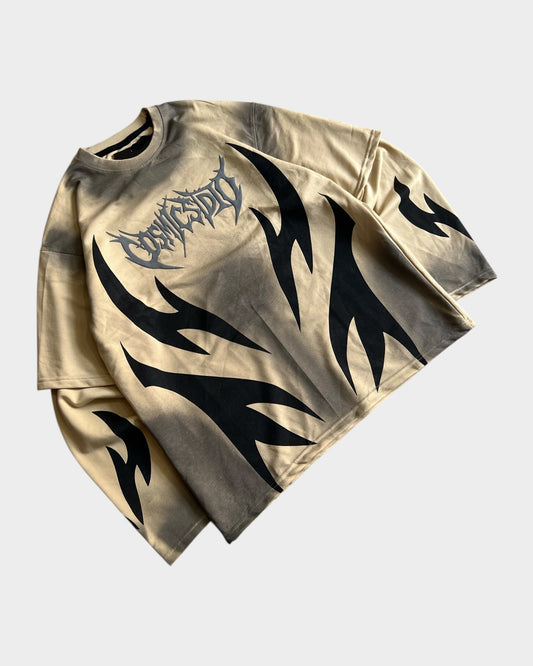 Cosmic Flame Long Sleeve Tshirt - Beige