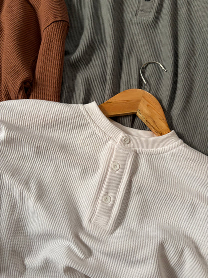 Henley Boxy Waffle Tee