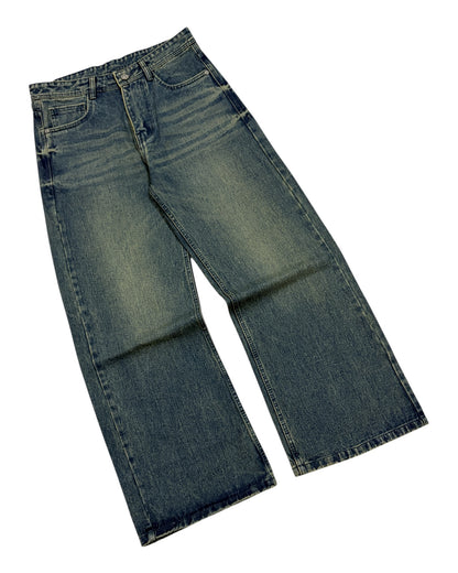 Dusty Green Tint Vintage Dark Green Wide Fit Jeans