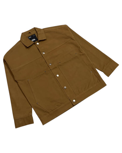 Workwear Boxy Cropped Jacket - Tan