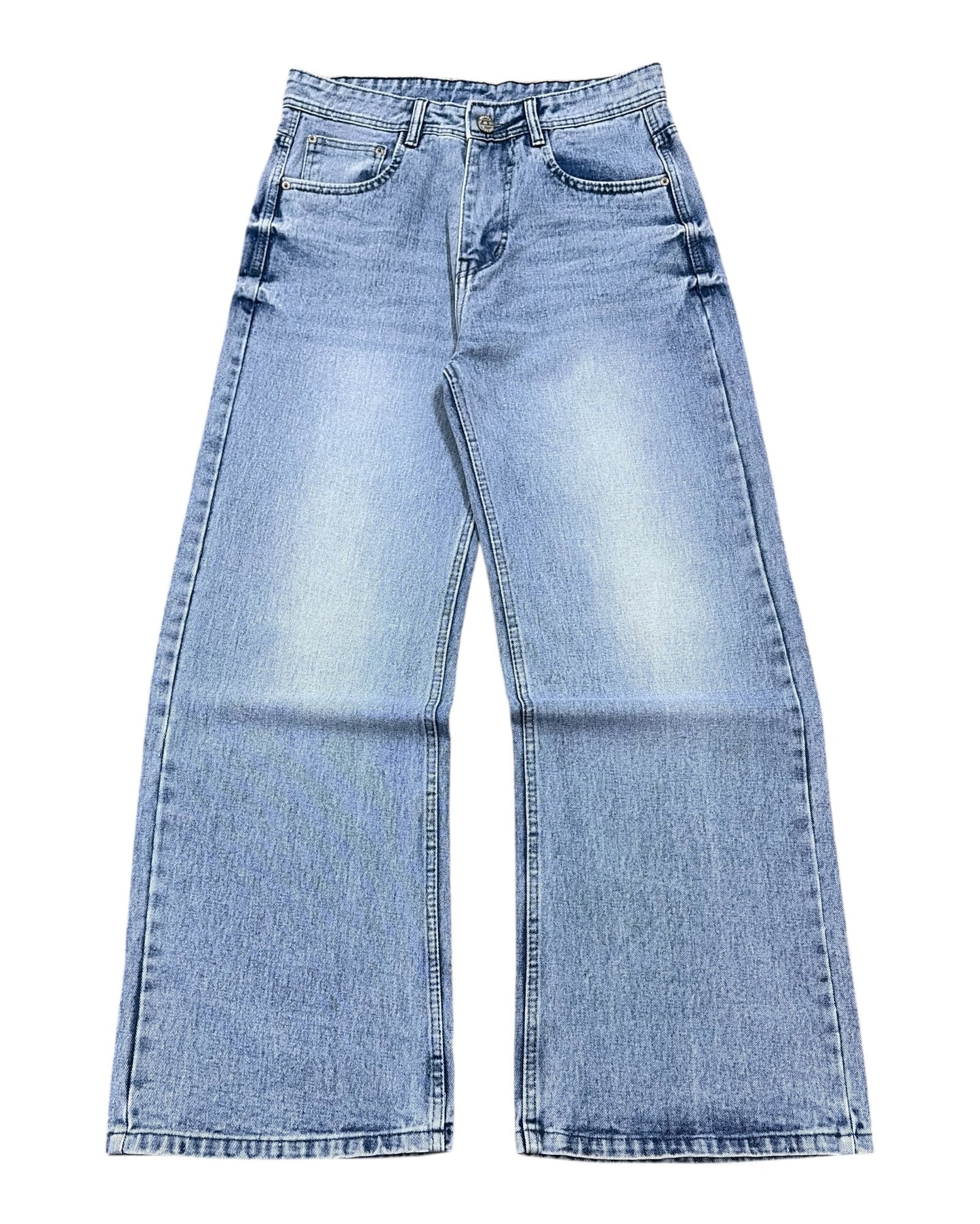 Light Blue Faded Wide Fit Jeans