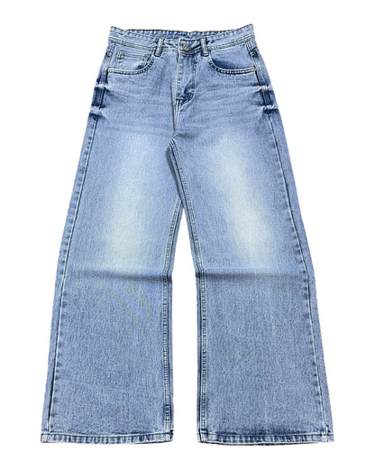 Light Blue Faded Wide Fit Jeans