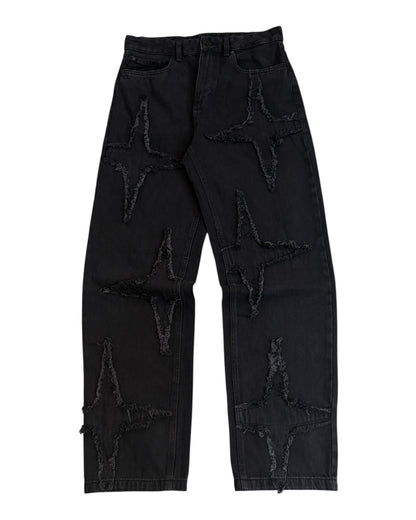 Original Star Frayed Baggy Jeans - Black