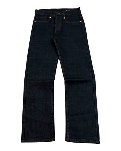 Raw Wash Straight Fit Jeans - Blackish Blue