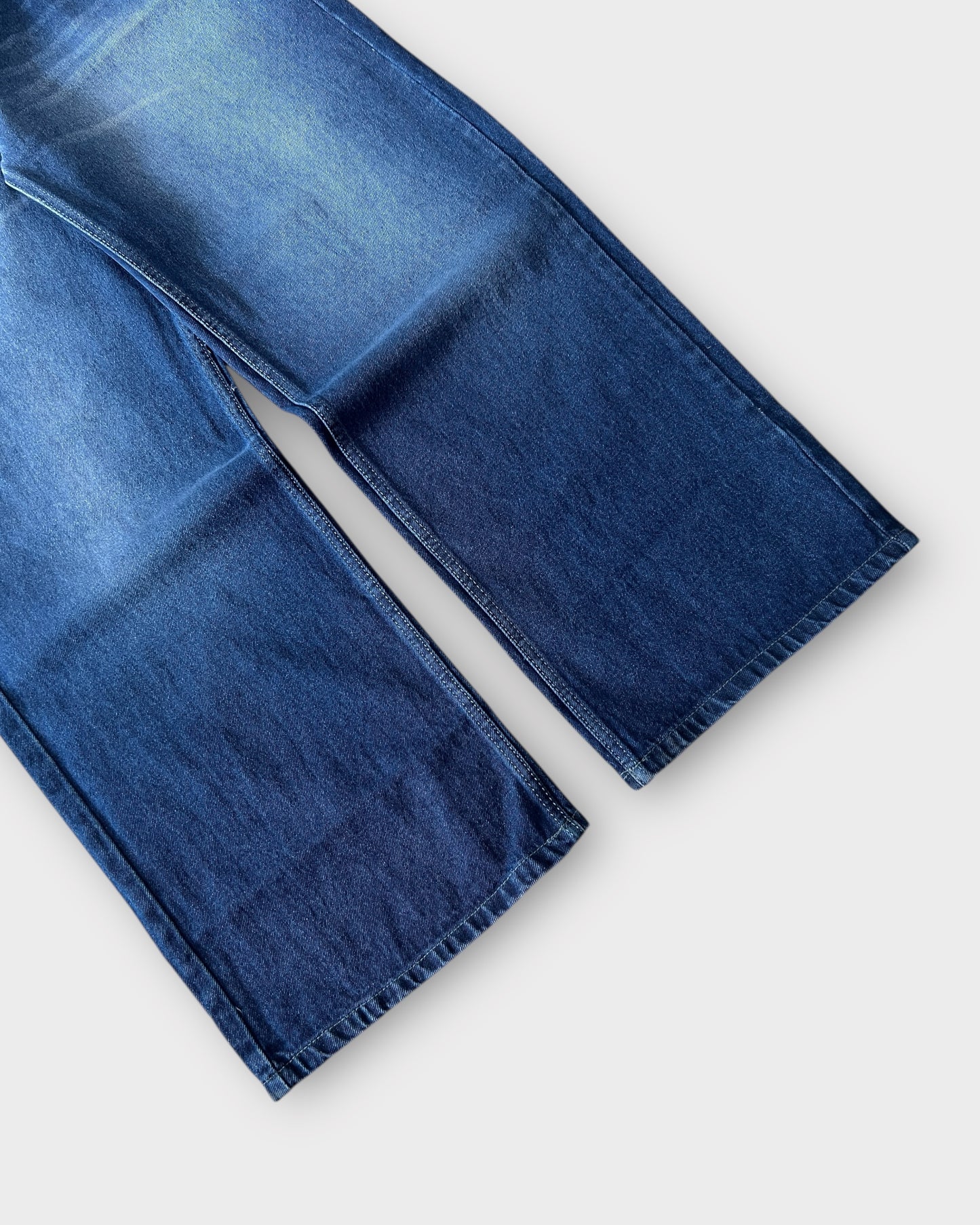 Deep Ocean Blue Fade Baggy Wide Fit Denim