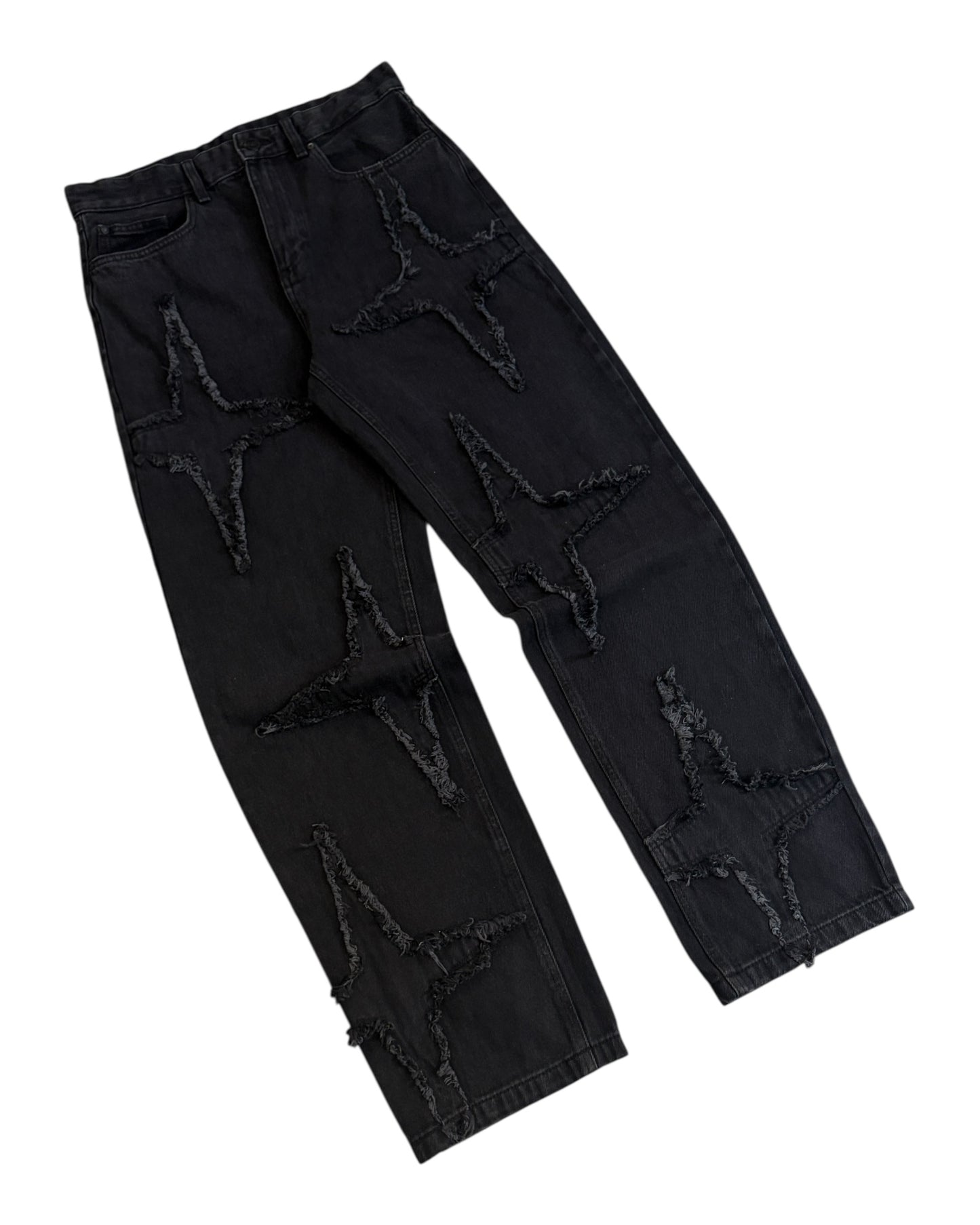 Original Star Frayed Baggy Jeans - Black