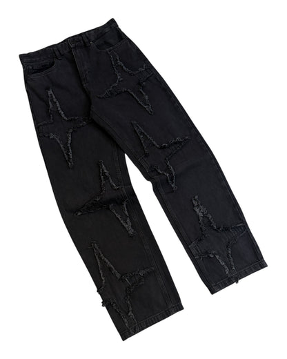Original Star Frayed Baggy Jeans - Black