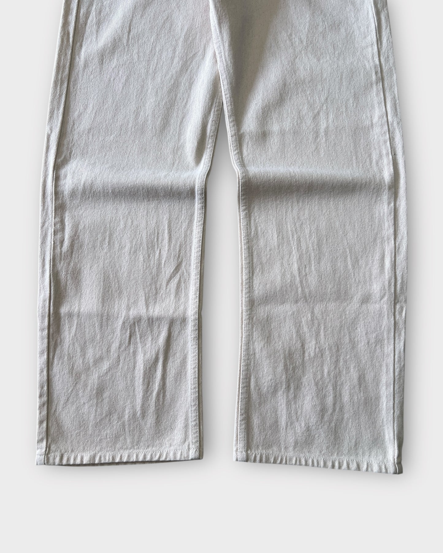 Off-White/Beige Relaxed Straight Fit Denim