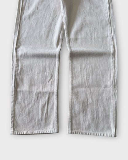 Off-White/Beige Relaxed Straight Fit Denim