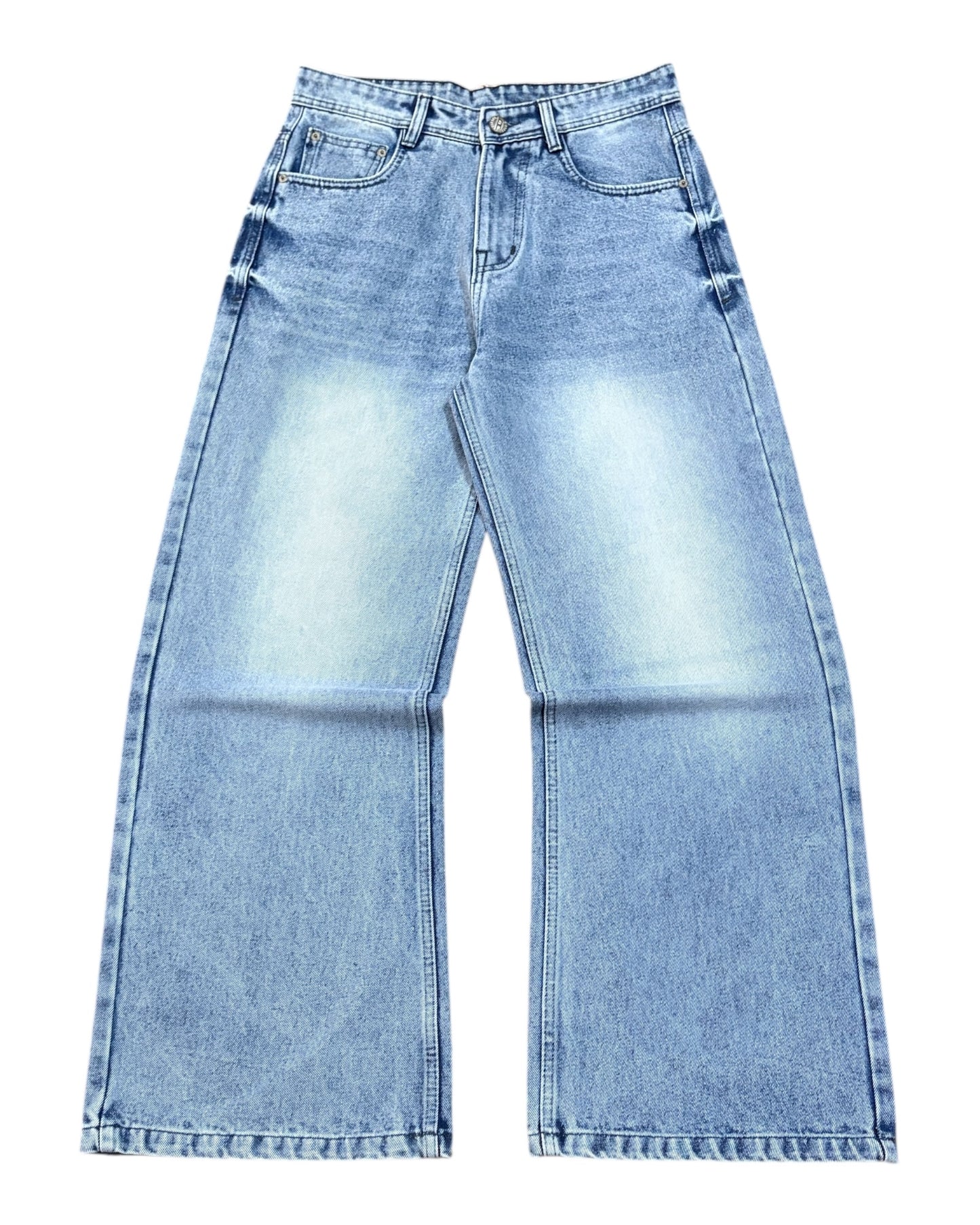 Light Blue Faded Wide Fit Jeans
