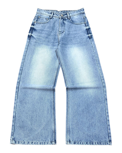 Light Blue Faded Wide Fit Jeans
