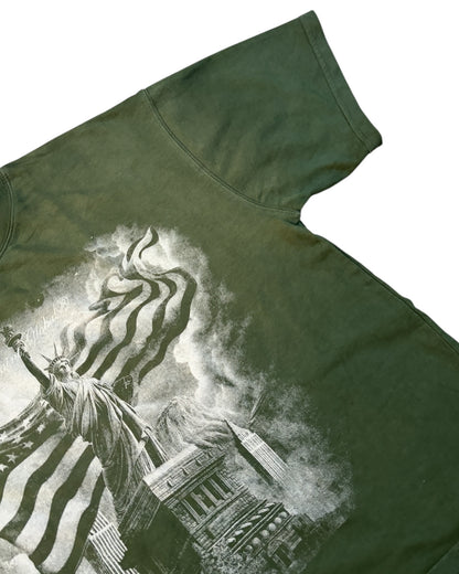 Boxy Fit Half Sleeve T-shirt - Green Sun Fade