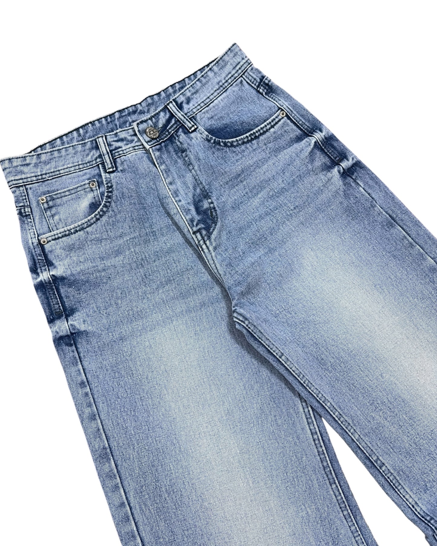 Light Blue Faded Wide Fit Jeans